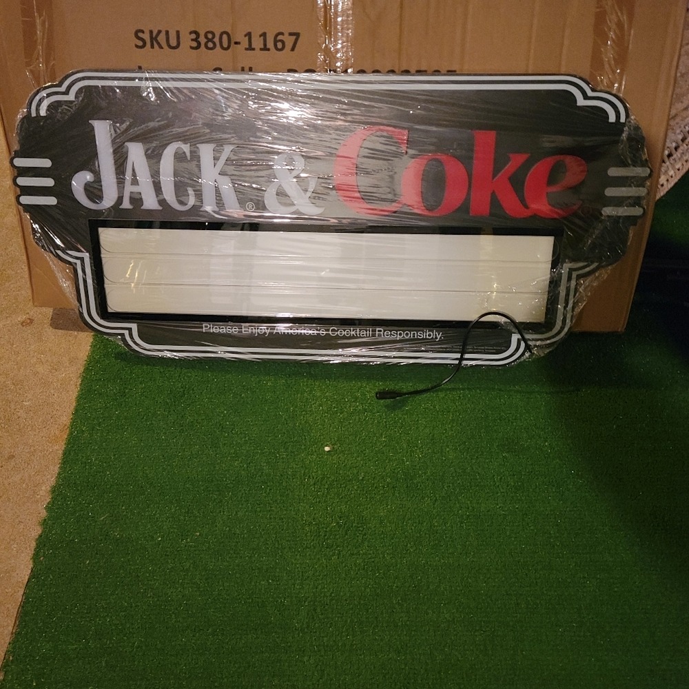 Jack & Coke bar sign lighted